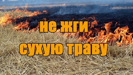 «Не сжигайте сухую траву! Соблюдайте требования пожарной безопасности и в быту и на природе!».